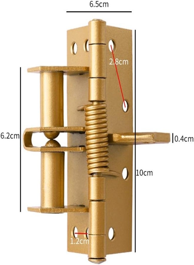 JIALTO Automatic Self-Closing Hinge Heavy Duty Cabinet Hinges Room Door Hinge for Interior Doors Wooden Door 2 Pcs (Gold) - Image 2